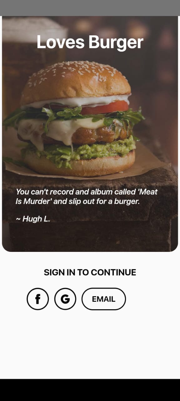 Loves Burgers Sign In